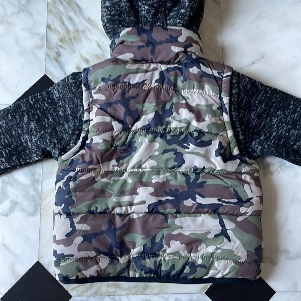 Joe’s Jeans Toddler Camo Hooded Puffer Vest Jacket NWT